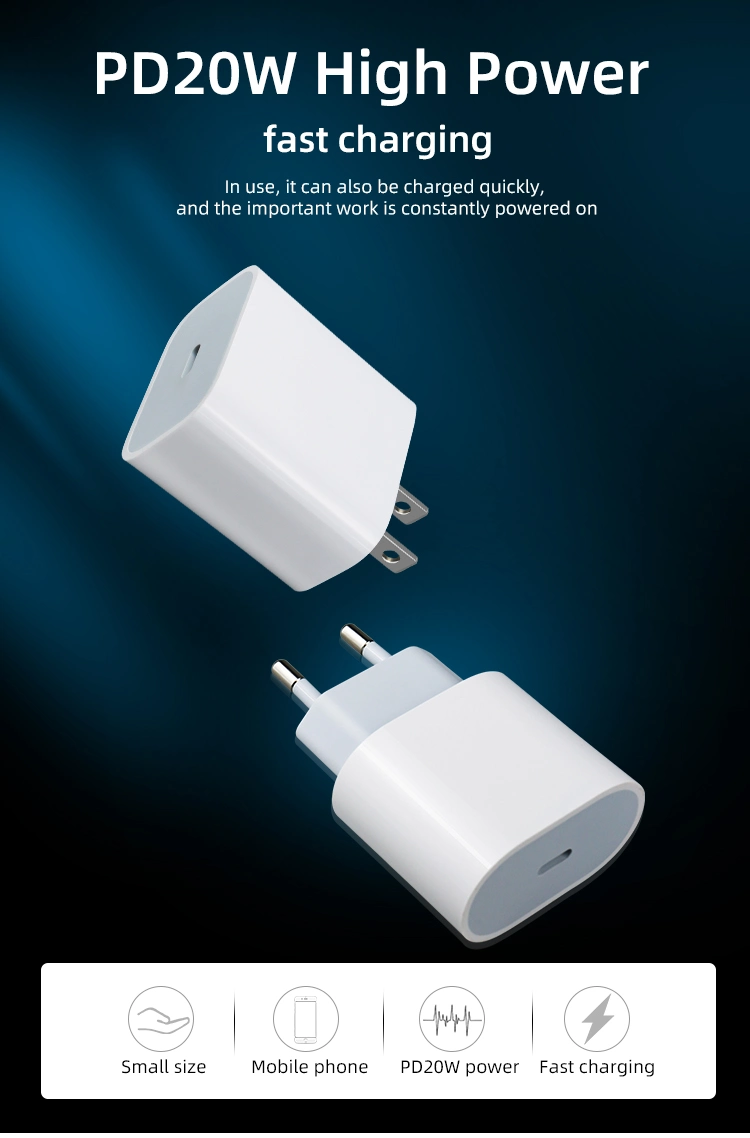 Original 20W USB-C Power Adapter for iPhone Pd Fast Charger Type C Wall Charger for Apple iPhone 12 13 PRO Charger