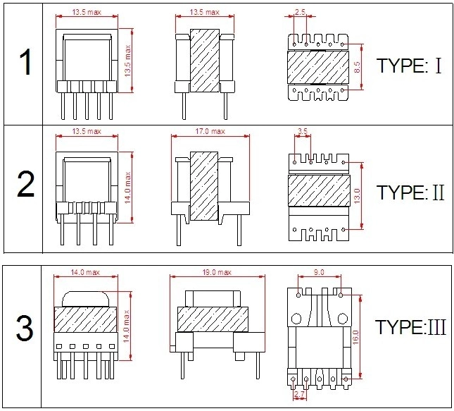 Ee13 EMI EMC Common Mode Choke Filter Inductor Transformer